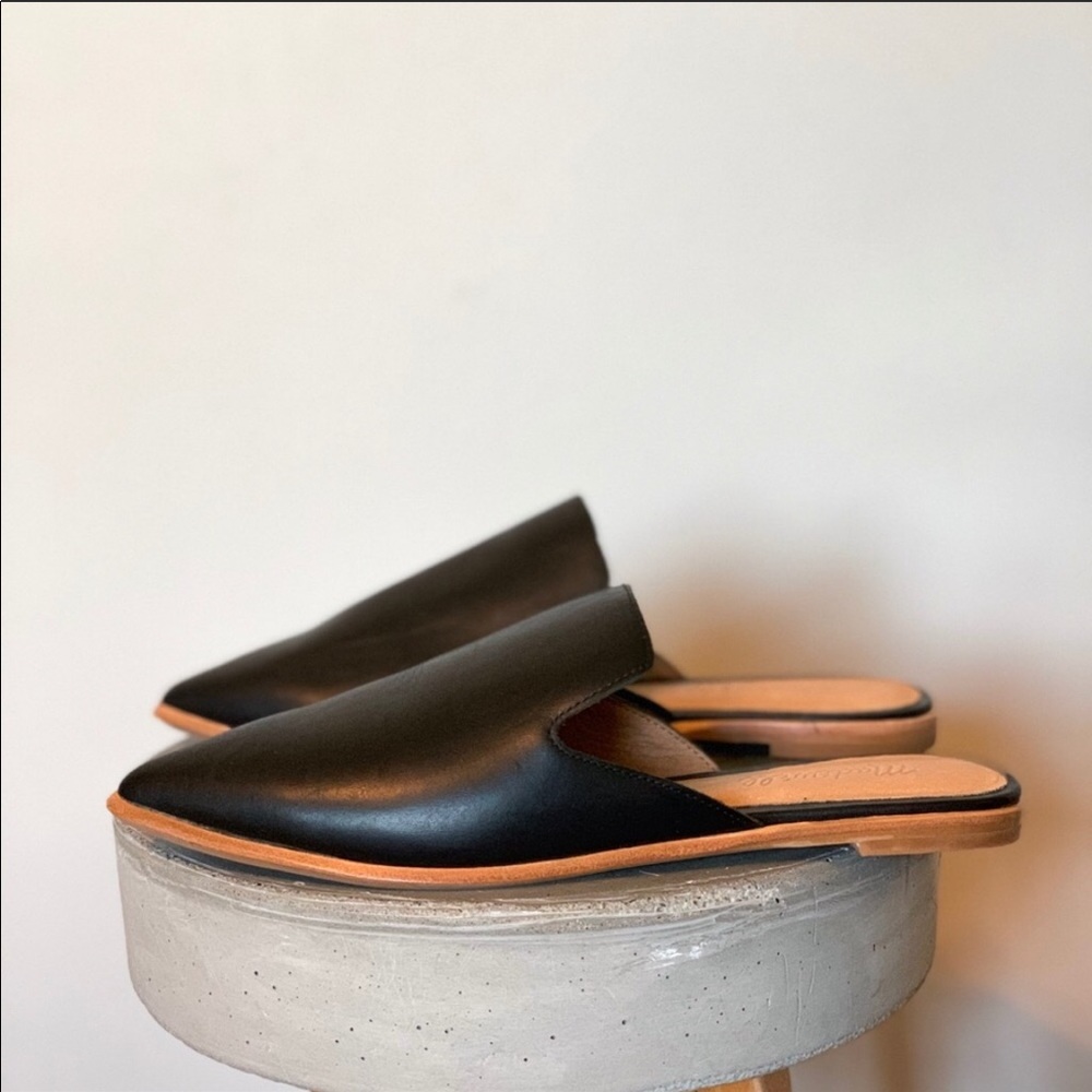 Madewell Black Leather Gemma Mules